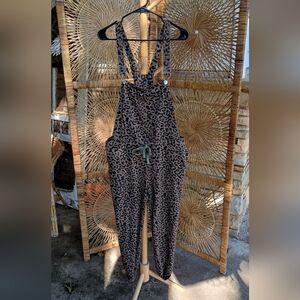 Blue Buttercup Leopard Print Jumpsuit Overalls_Small